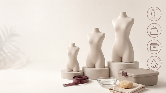 Editorial comparison graphic for torso model identity and options