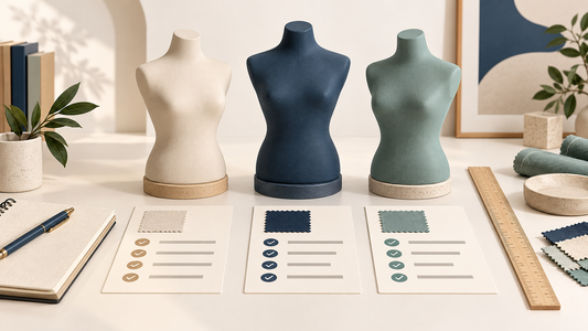 Three neutral torso forms beside a source-check worksheet