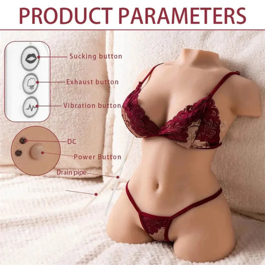H213-Pussy Torso With Automatic Cleaning Sucking Vibration|xingse-16.97lb