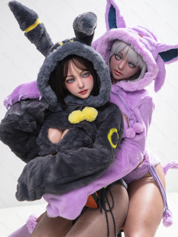 S4061-155Mcm(5.1ft)-38kg 2.2cf E Cup Sex Doll with Black and Yellow Plush Ears – Realistic Silicone Anime Bunny Girl for Adults｜AITIA Doll