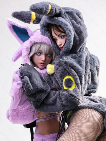 S4061-155Mcm(5.1ft)-38kg 2.2cf E Cup Sex Doll with Black and Yellow Plush Ears – Realistic Silicone Anime Bunny Girl for Adults｜AITIA Doll