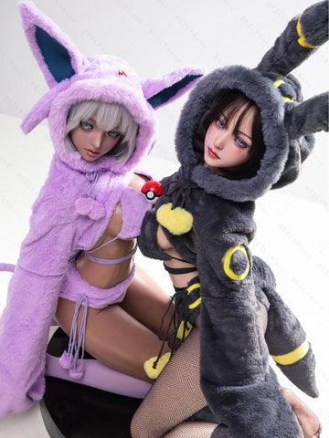 S4061-155Mcm(5.1ft)-38kg 2.2cf E Cup Sex Doll with Black and Yellow Plush Ears – Realistic Silicone Anime Bunny Girl for Adults｜AITIA Doll