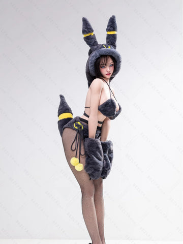 S4061-155Mcm(5.1ft)-38kg 2.2cf E Cup Sex Doll with Black and Yellow Plush Ears – Realistic Silicone Anime Bunny Girl for Adults｜AITIA Doll