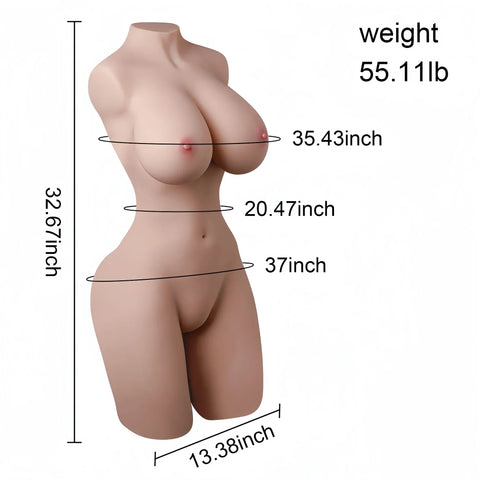 H244-LifeSize real robot Sex Doll Torso Vibrating & Sucking|xingse-55.11lb