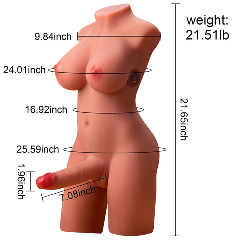 H240-Shemale trans torso male sex doll huge dildo Electric Femboy |xingse-21.51lb C Cup 7.08inch Dildo
