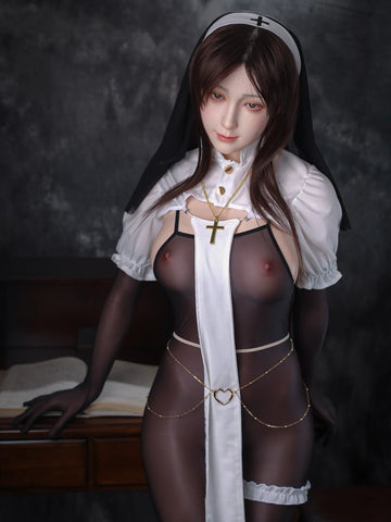 S4292—160cm/31kg E Cup Kiko Black Hair Asian Silicone Chinese Sex Doll | Jiusheng Doll