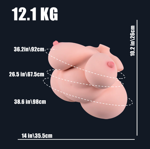 H256-TPE BBW Huge Breast  Sex Doll Torso | MRL-24.46 lbs