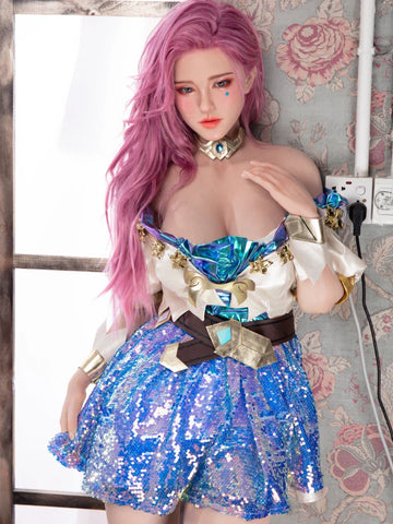 S684-171cm/5ft6 D Cup Silicone Thin Pink Hair Teen Sex Doll｜Starpery Doll