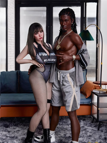S1001 -Black Male Femboy Silicone Sex Doll -Irontech Doll-170cm/5ft7-38kg