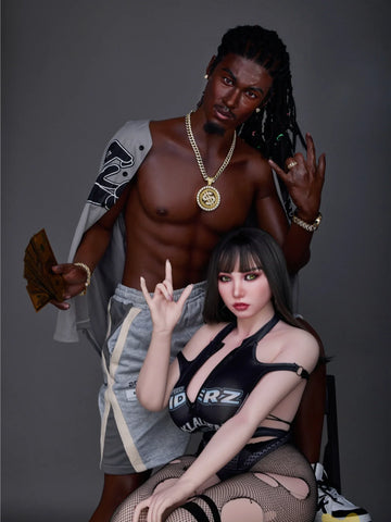 S1001 -Black Male Femboy Silicone Sex Doll -Irontech Doll-170cm/5ft7-38kg