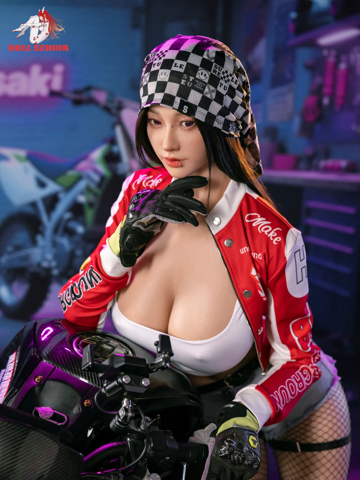 S519-Silicone ROS Huge Boobs  Motorcycle Girl Sex Doll Soft Gel Breasts and Warm Skin Touch丨Doll senior 170cm(5ft7)-43kg G Cup