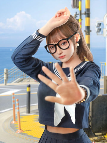 S532- 163cm(5ft4)-35kg E Cup Silicone ROS Japanese School Style Sex Doll Fantasy Roleplay Ready丨Doll senior