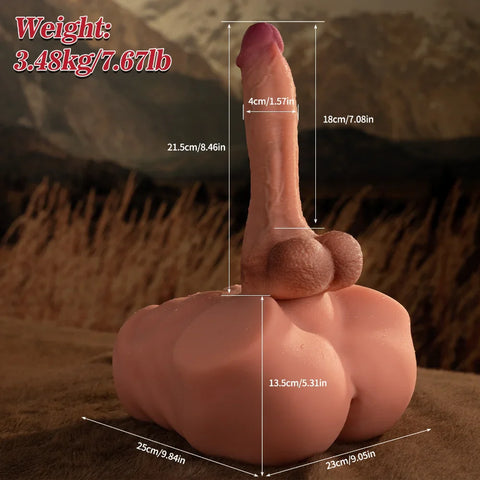 H174- 9.35lbs TPR 8.46in Dildo Insert AI Male Sex Doll Torso Toy & Masturbator【IN Stock US】 | Xinse