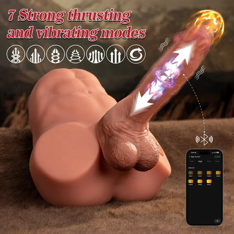 H174- 9.35lbs TPR 8.46in Dildo Insert AI Male Sex Doll Torso Toy & Masturbator【IN Stock US】 | Xinse