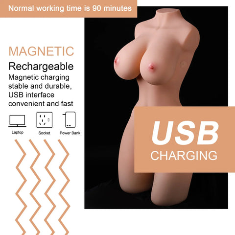 H244-LifeSize real robot Sex Doll Torso Vibrating & Sucking|xingse-55.11lb