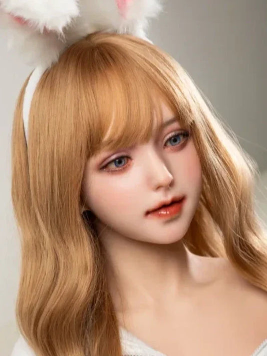 F150-Loli Europe Blonde Teen Silicone Sex Doll Head ｜Qita Doll head