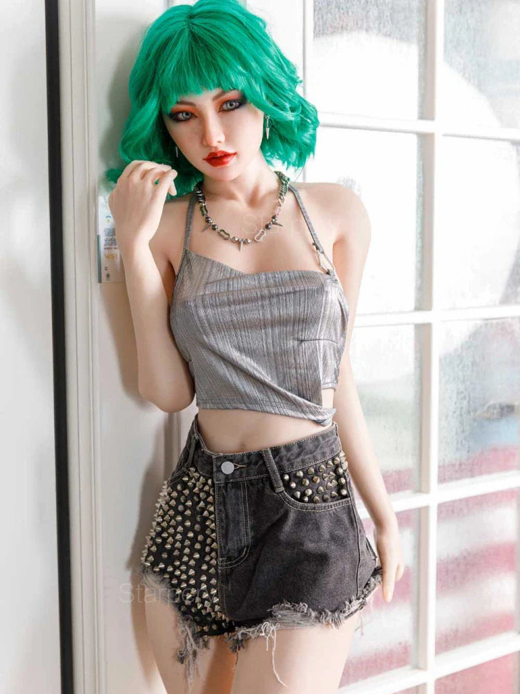 S724-174cm C Cup Green Hair Silicone Tall Sex Doll｜Starpery Doll