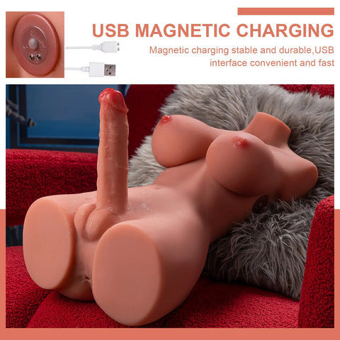 H239-Electric Femboy Trans Shemale Sex Doll Torso|xingse-21.49lb D Cup 3inch Dildo