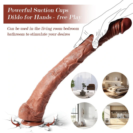 M233-Extra Long Pink Glans Male Torso TPR Dildo|In Stock Xingse-22.05''