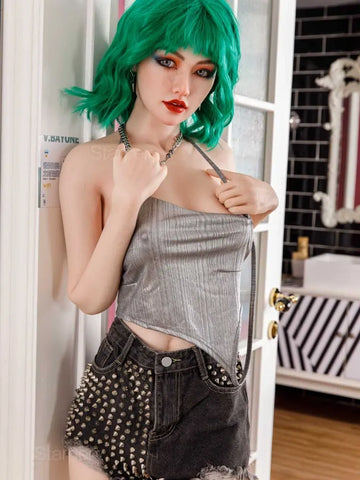 S724-174cm C Cup Green Hair Silicone Tall Sex Doll｜Starpery Doll