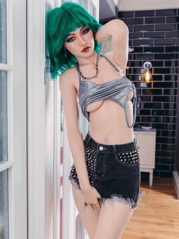 S724-174cm C Cup Green Hair Silicone Tall Sex Doll｜Starpery Doll