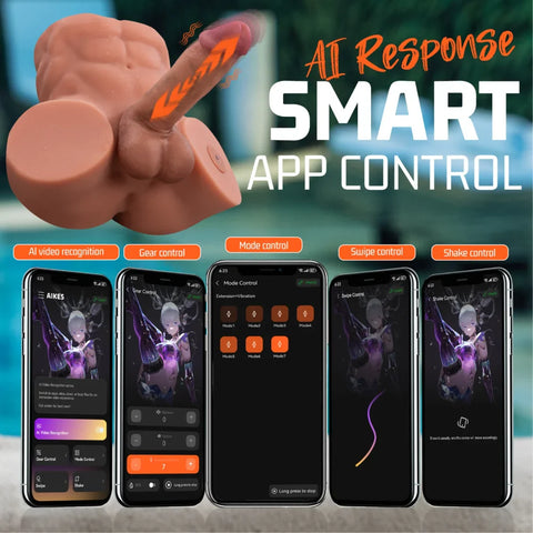 H173- 15.43lbs TPR 9.4in Dildo Detachable Vabrating AI Male Torso Sex Doll【IN Stock US】 | Xinse