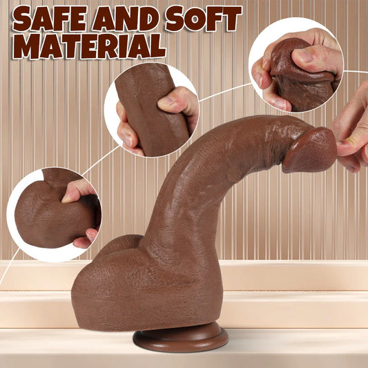 M231-Ultra realistic Black Shemale Male Torso TPR Dildo|In Stock Xingse-11.02''