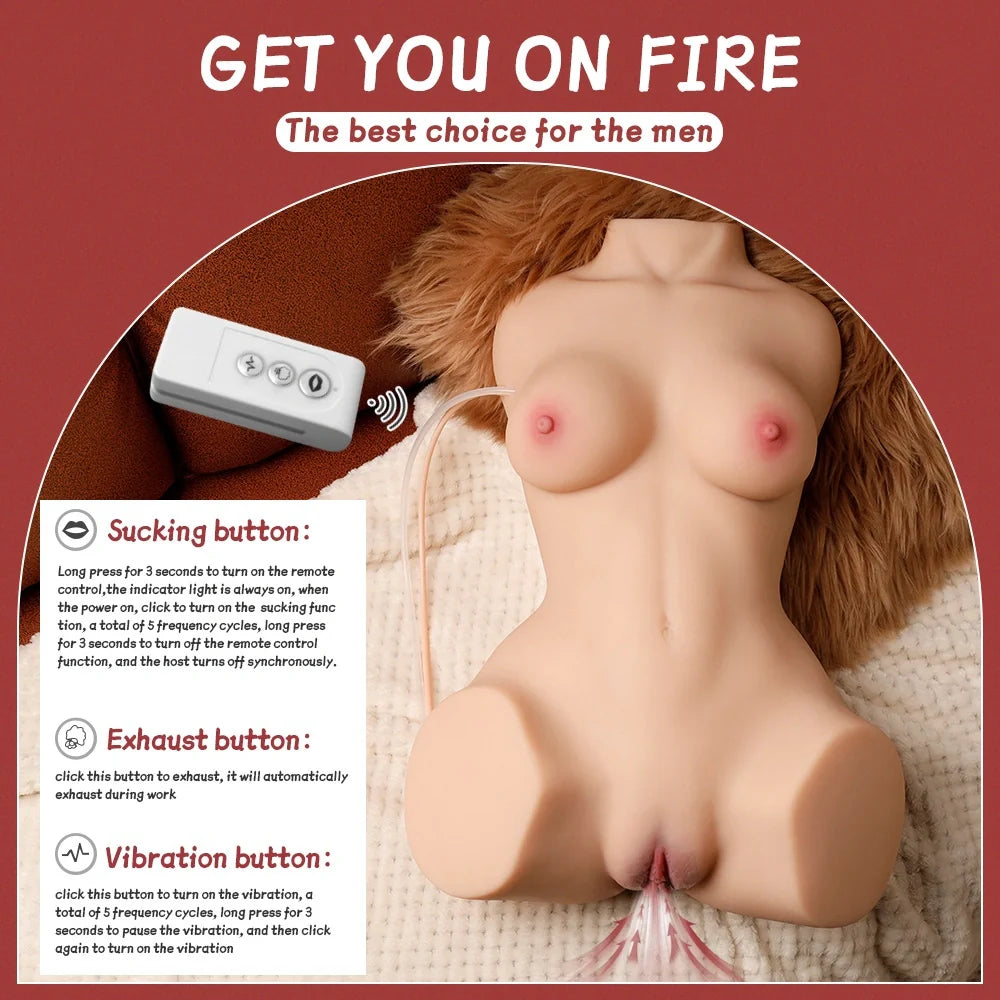 H216- cleaning Sucking Vibration Sex doll torso|xingse-18.74lb
