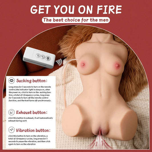 H216- cleaning Sucking Vibration Sex doll torso|xingse-18.74lb