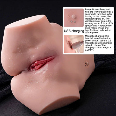 M245-Realistic Electric pocket pussy Vibrating Sex Doll Torso | xingse-6.39lb