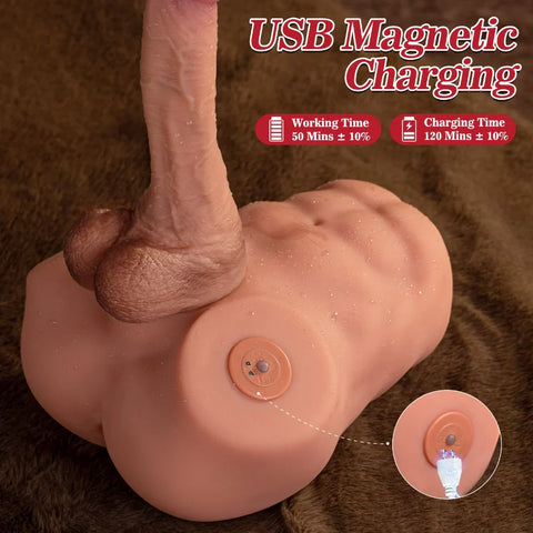 H174- 9.35lbs TPR 8.46in Dildo Insert AI Male Sex Doll Torso Toy & Masturbator【IN Stock US】 | Xinse