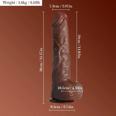 M223-Male Torso Black TPR Dildo Penis| In Stock Xingse-10.02'' 1.6kg
