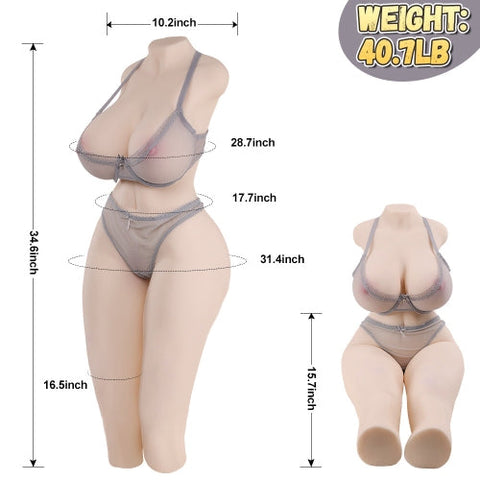 T32-(18.5kg) Bambola del sesso del busto realistica con seni grandi