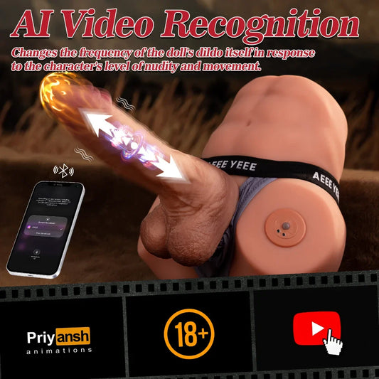 H174- 9.35lbs TPR 8.46in Dildo Insert AI Male Sex Doll Torso Toy & Masturbator【IN Stock US】 | Xinse