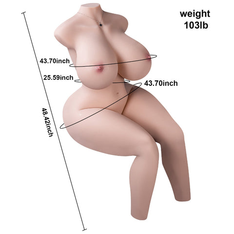 H241-BBW Human Size Torso Big Breast Sex Doll |xingse-103lb/48.42inch