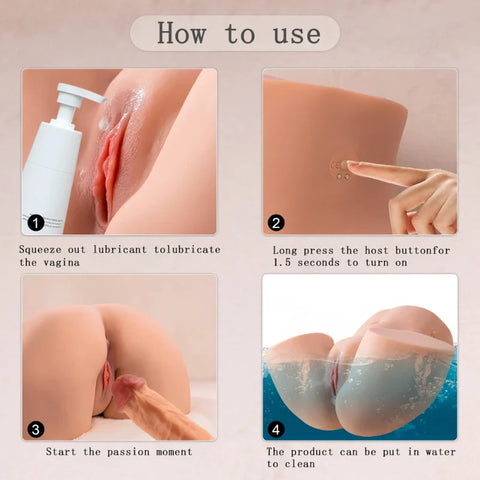 M244-Sex Doll Butt with 4 Thrusting Models Pussy Sucking & Vibration|xingse-23.8lb
