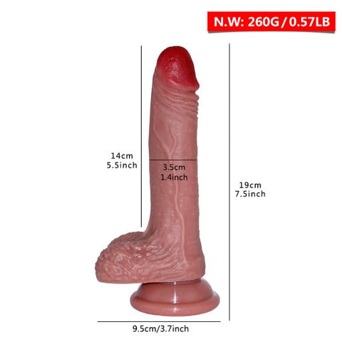 D001  (19cm)dildo in silicone per torso maschile riuscire attivo