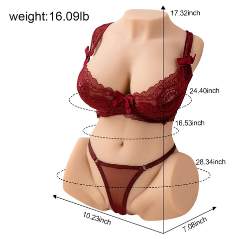 H246-BBW Big Boobs Realistic Torso Sex Doll Male Masturbator Adult Toy|xingse-16.09lb