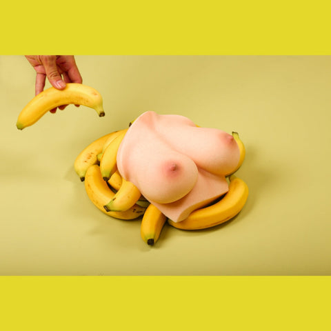 M29-Yellow Silicone Mammary Intercourse Sex Toy Titjob Boob Job Breast Sex Titty Fucking-3.9lb/Full Bust: 20.9inch