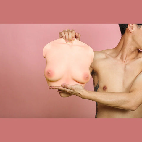 M21-Yellow Silicone Breast Sex Titty Fucking Mammary Intercourse Sex Toy Titjob Boob Job-7.5lb/Full Bust: 24inch