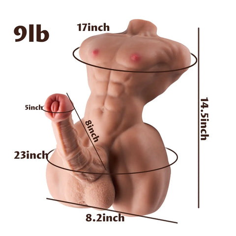 M259-Black Torso Sex Doll Ebony Male Sex Dolls Torso | MRL-9LB