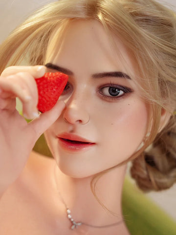 S412-150cm/4ft9 D Cup M40# Blonde Neighbor Girl ROS Movable Jaw Silicone Sex Doll|SY Doll