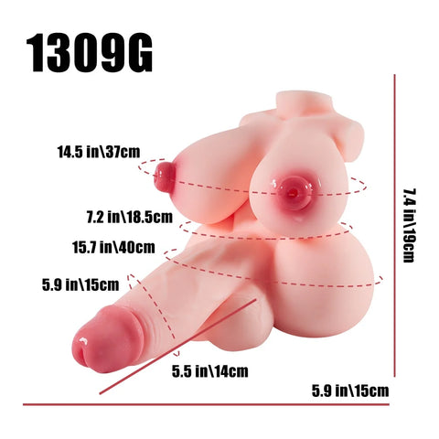 M264-Femboy Best Mini Male Sex Doll Torso Bbw Hentai Trans| MRL-2.87lb 5.5inch Dildo