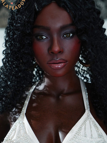 S3287-Sexy Black Beauty ROS Silicone beautiful ebony Sex Doll | Galatea doll 163cm D Cup