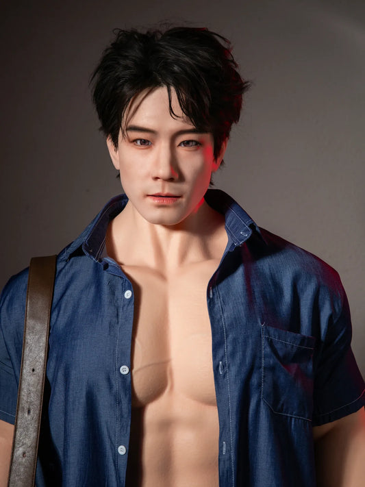 S3313-175cm/5ft9-49kg Full Size Hair transplant Asian ROS Sex With Silicone Male Sex Doll | Qita doll