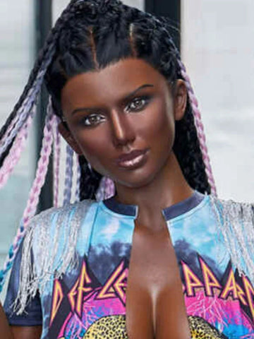 F308 【Irontech Doll Head】Silicone Black Sex Doll Head Only