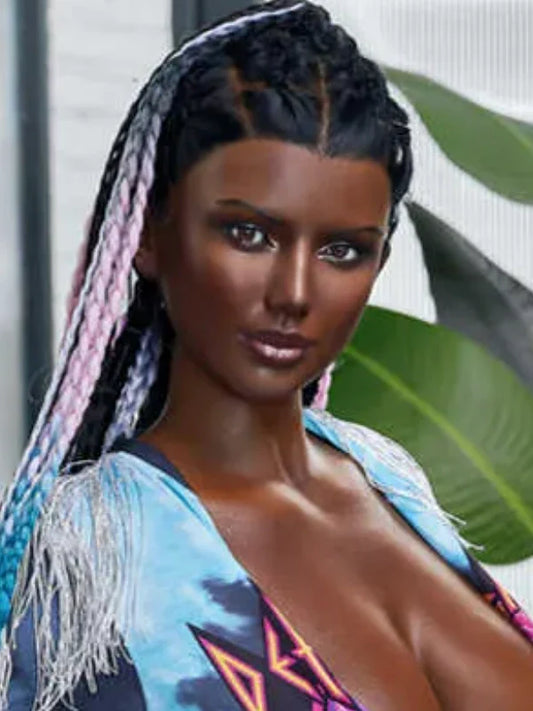 F308 【Irontech Doll Head】Silicone Black Sex Doll Head Only