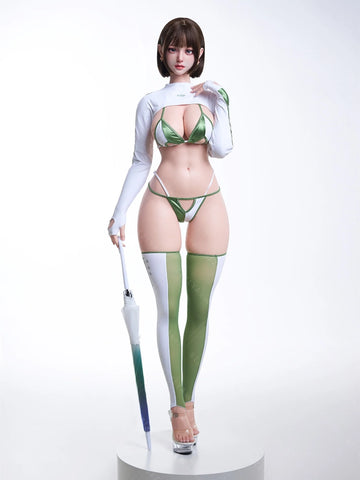 S4077-155cm(5.1ft)-38kg 2.2cf E Cup Silicone Japanese Young Sex Doll with Green Eyes & Short Hair Sex Doll｜AITIA Doll