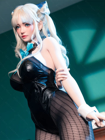 S4076-155Mcm(5.1ft)-38kg 2.2cf E Cup Mini Silicone White Twin Tails Japanese Cosplay Sex Doll｜AITIA Doll