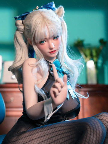 S4076-155Mcm(5.1ft)-38kg 2.2cf E Cup Mini Silicone White Twin Tails Japanese Cosplay Sex Doll｜AITIA Doll